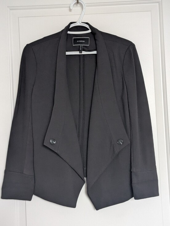 le chateau Jackets & Blazers - Le Château Black Open Front Waterfall Women's Blazer Jacket – Size Small